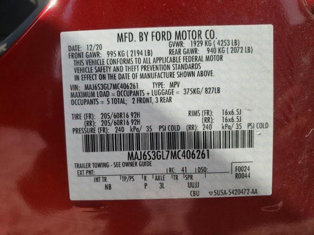 MAJ6S3GL7MC406261 Ford Ecosport Se