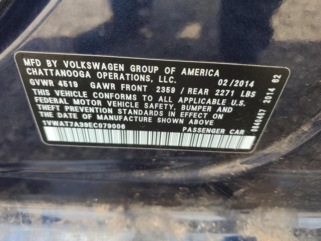 1VWAT7A39EC079006 | 2014 VOLKSWAGEN PASSAT S