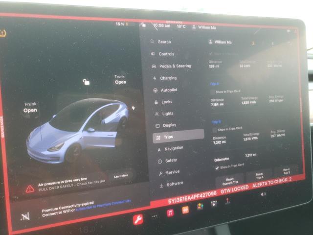 5YJ3E1EA4PF427098 Tesla MODEL 3