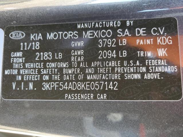3KPF54AD8KE057142 KIA FORTE EX