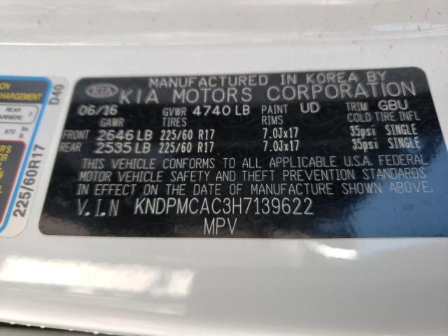 KNDPMCAC3H7139622 KIA Sportage Lx