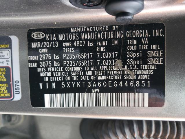 5XYKT3A60EG446851 KIA SORENTO LX