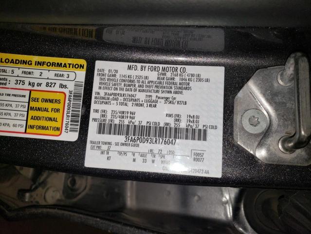 3FA6P0D93LR176047 2020 FORD FUSION, photo no. 13