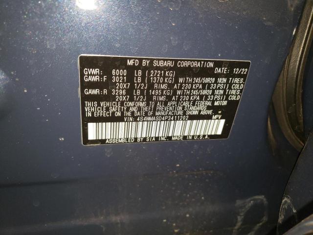 4S4WMASD4P3411202 Subaru Ascent Limited