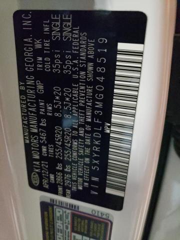 5XYRKDLF3MG048519 KIA SORENTO SX