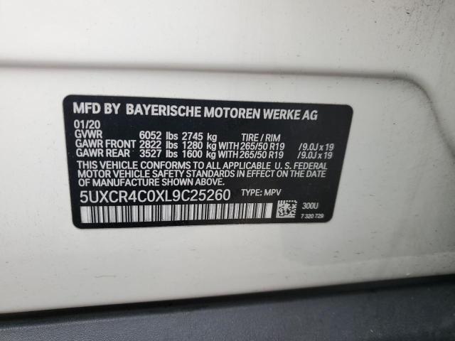 5UXCR4C0XL9C25260 BMW X5 Sdrive 40i