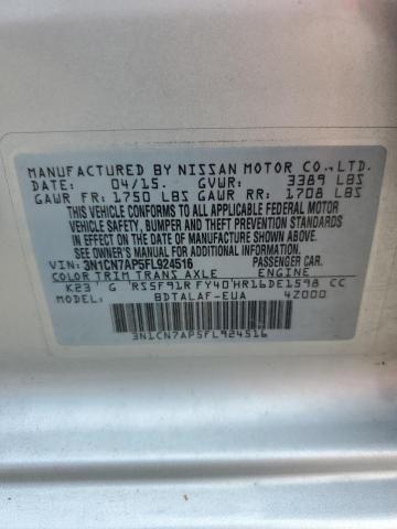 3N1CN7AP5FL924516 Nissan VERSA S