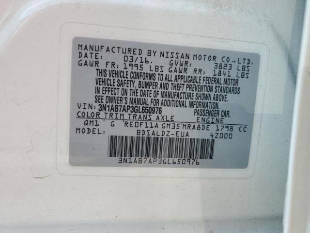 3N1AB7AP3GL650976 Nissan SENTRA S