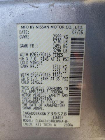1N6AD0ERXGN739578 Nissan FRONTIER S
