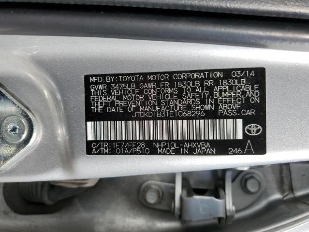 JTDKDTB31E1068296 Toyota PRIUS C