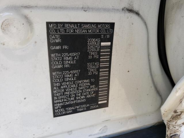 KNMAT2MT6HP516345 Nissan ROGUE S