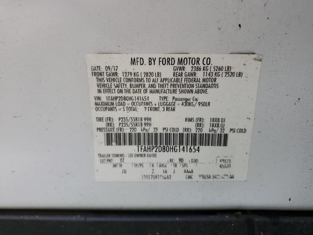 1FAHP2D80HG141654 Ford TAURUS SE