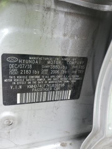 KMHD74LF7KU836898 Hyundai Elantra SE 10