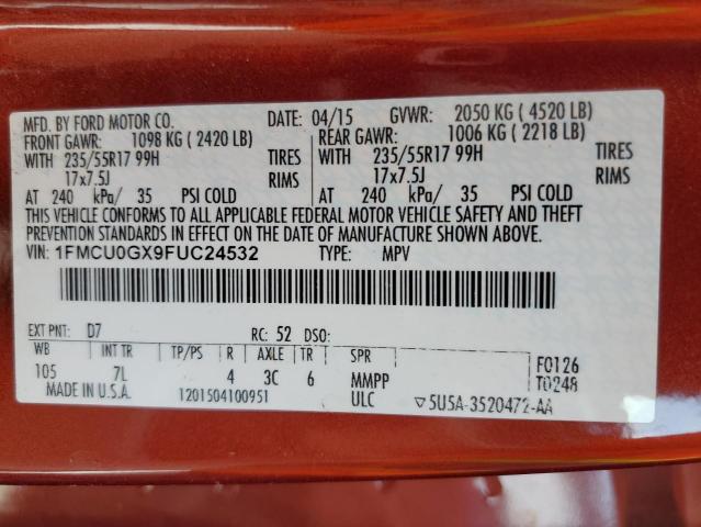 1FMCU0GX9FUC24532 Ford ESCAPE SE