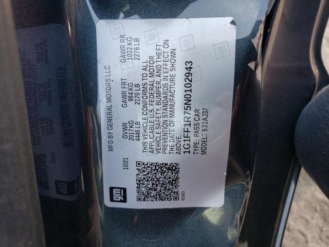 2022 CHEVROLET CAMARO LT1 1G1FF1R75N0102943