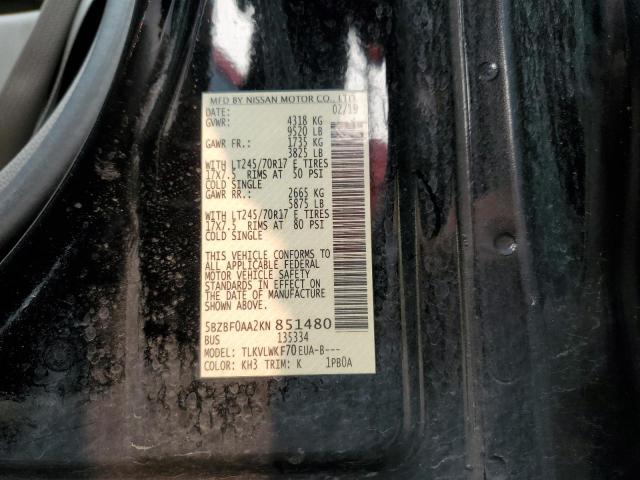 2019 NISSAN NV 3500 5BZBF0AA2KN851480