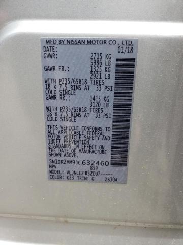 5N1DR2MM9JC632460 Nissan Pathfinder S