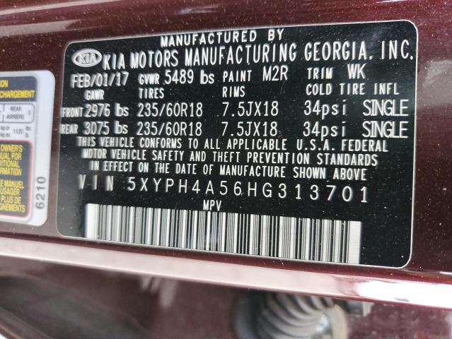5XYPH4A56HG313701 KIA SORENTO EX