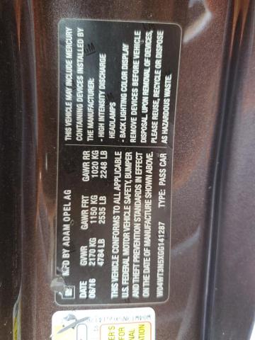 2016 BUICK CASCADA PR W04WT3N5XGG141287