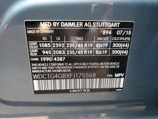 WDCTG4GBXFJ175568 Mercedes-Benz Gla 250 4matic