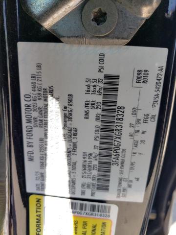 3FA6P0G7XGR318328 Ford FUSION S