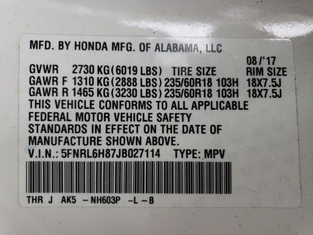 5FNRL6H87JB027114 2018 HONDA ODYSSEY, photo no. 13