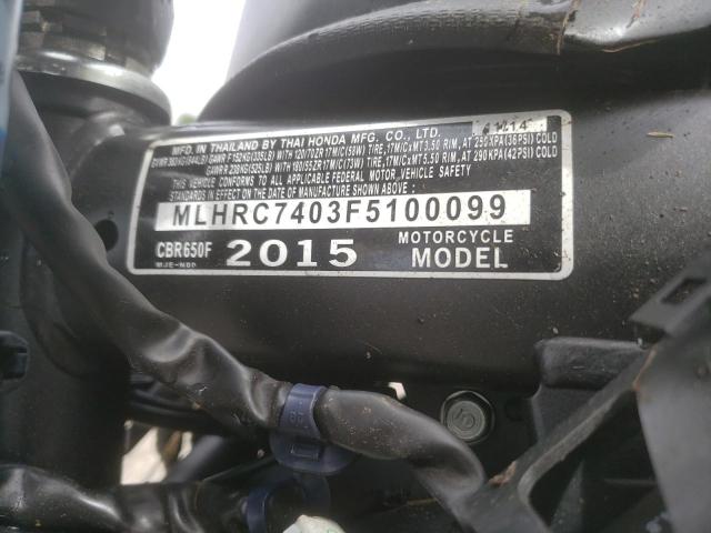 2015 HONDA CBR650 F MLHRC7403F5100099