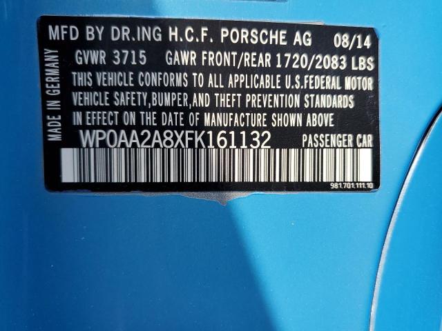 2015 PORSCHE CAYMAN - WP0AA2A8XFK161132