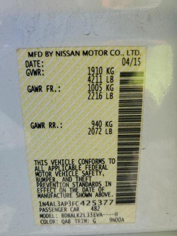 1N4AL3AP3FC425377 Nissan ALTIMA 2.5