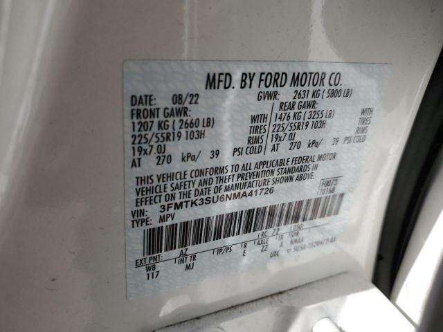 3FMTK3SU6NMA41726 Ford Mustang Mach-e Premium
