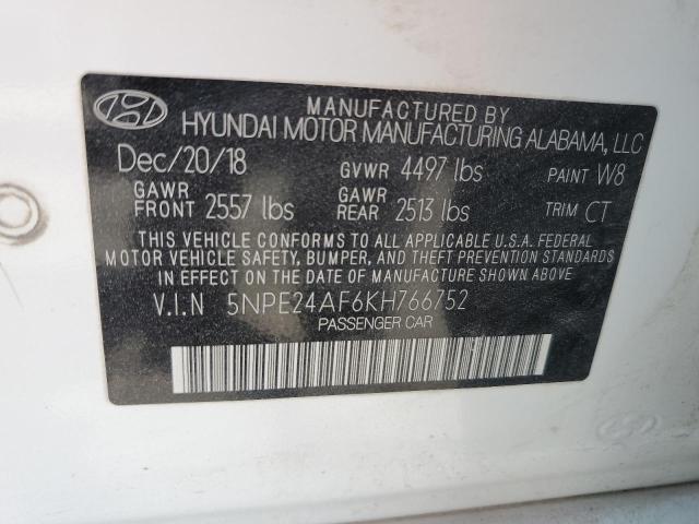 5NPE24AF6KH766752 | 2019 HYUNDAI SONATA SE