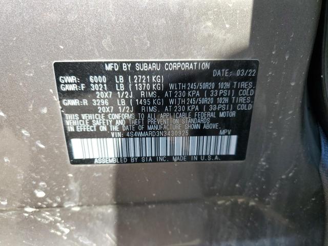 4S4WMARD3N3430925 Subaru Ascent Touring