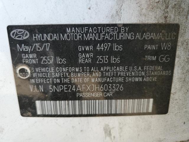 5NPE24AFXJH603326 Hyundai SONATA SE