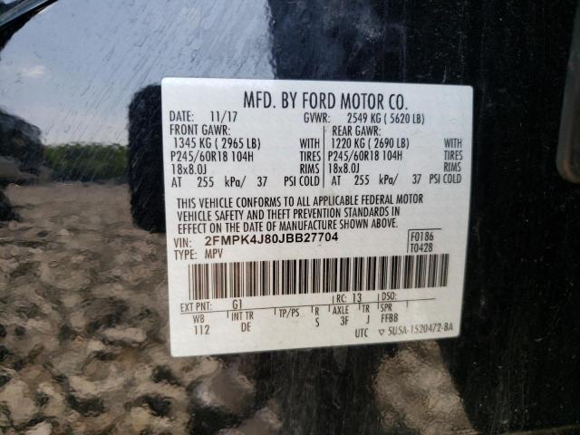 2FMPK4J80JBB27704 2018 FORD EDGE, photo no. 12