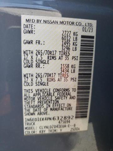 1N6ED1EK4PN632892 Nissan FRONTIER S