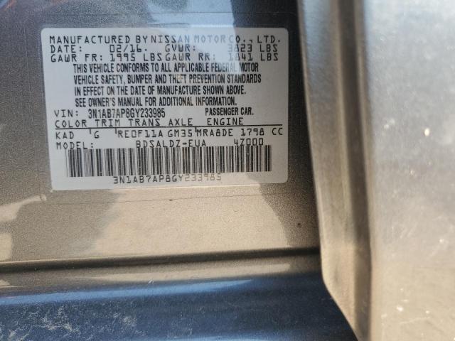 3N1AB7AP8GY233985 Nissan SENTRA S