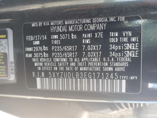 5XYZUDLB3EG171245 Hyundai SANTA FE SPORT