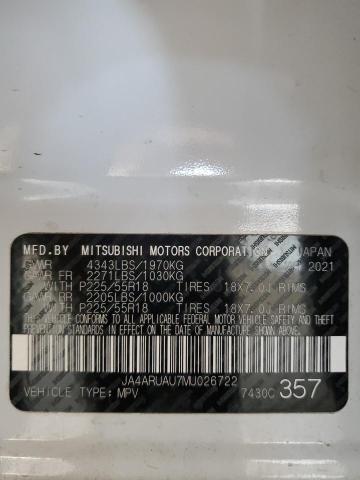 JA4ARUAU7MU026722 Mitsubishi Outlander  12