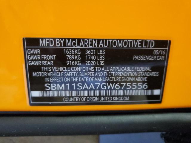 2016 MCLAREN AUTOMOTIVE 675LT SBM11SAA7GW675556