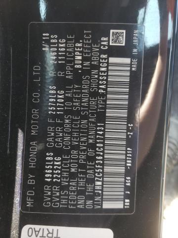2018 HONDA CLARITY TO - JHMZC5F36JC017431
