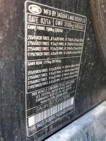 SALWV2EF2GA578084 Land Rover Range Rover Sport Autobiography