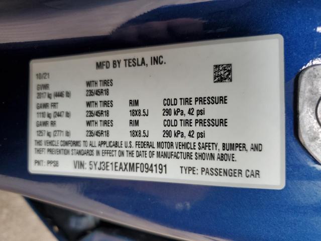 5YJ3E1EAXMF094191 Tesla Model 3  13