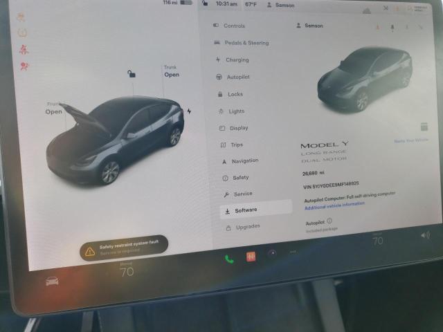 5YJYGDEE9MF148925 Tesla Model Y