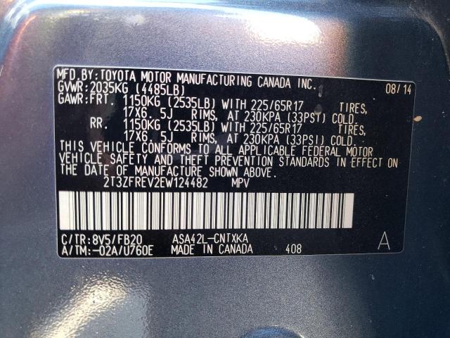 2T3ZFREV2EW124482 Toyota RAV4 LE