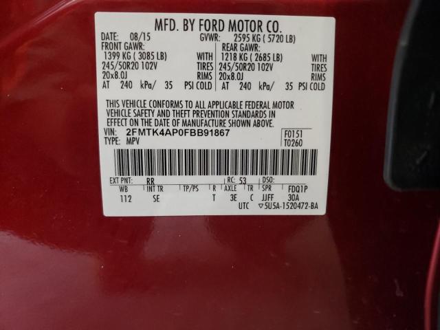 2FMTK4AP0FBB91867 2015 FORD EDGE, photo no. 13