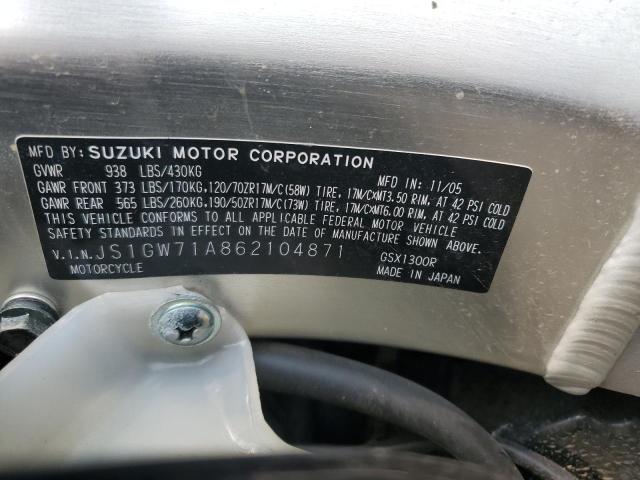 2006 SUZUKI GSX1300 R - JS1GW71A862104871