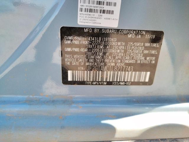 JF2GTAMC1L8217743 Subaru Crosstrek Limited