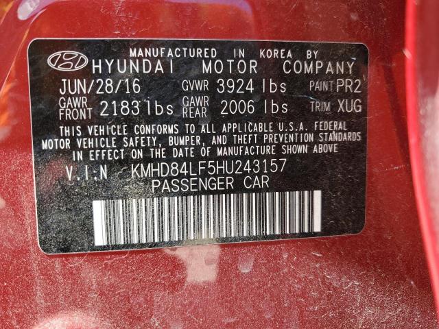 2017 HYUNDAI ELANTRA SE - KMHD84LF5HU243157