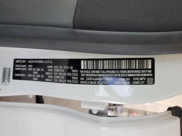 2022 Alfa Romeo Stelvio VIN: ZASPAJAN6N7D30095 Lot: 59534554