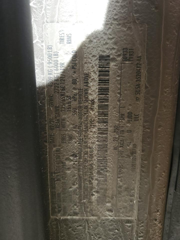 1FTBW3X89MKA14185 FORD TRANSIT 2021